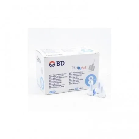 BD Pen Needle Thin Wall 0.25 x 8 mm 100 Units Becton Dickinson