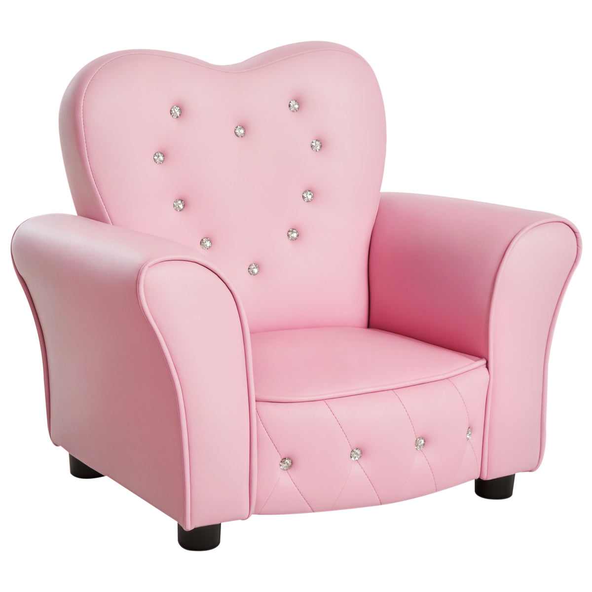 HOMCOM Kindersessel Sessel für Kinder mit massiven Holzfüßen Kindersofa aus Schaumstoff Kinderstuhl für