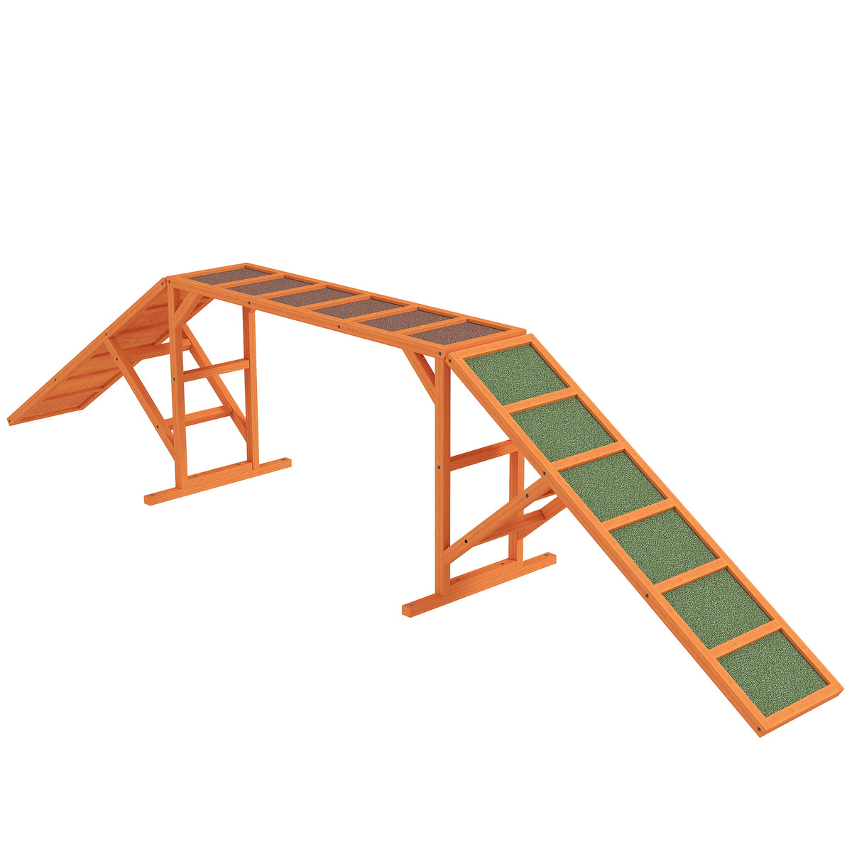 PawHut Agility Hunderampe, Parcours, rutschfest, wetterfest, Holz, 335 x 55 x 60 cm, Orange