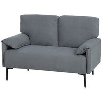 HOMCOM 2-Sitzer-Sofa, dicke Kissen, samtiger Bezug, Polstersofa, Schwarz – Produktabbildung 7