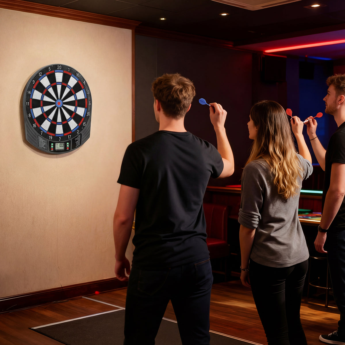 Elektronisches Dartboard für 1-8 Spieler, LCD-Display, 6 Dartsets, Bunt – Produktabbildung 2