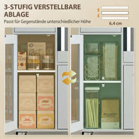 HOMCOM Küchenschrank auf Rädern, Mobile Küchenkommode mit Ablagen, Schubladen, verstellbarem Regal – Produktabbildung 5