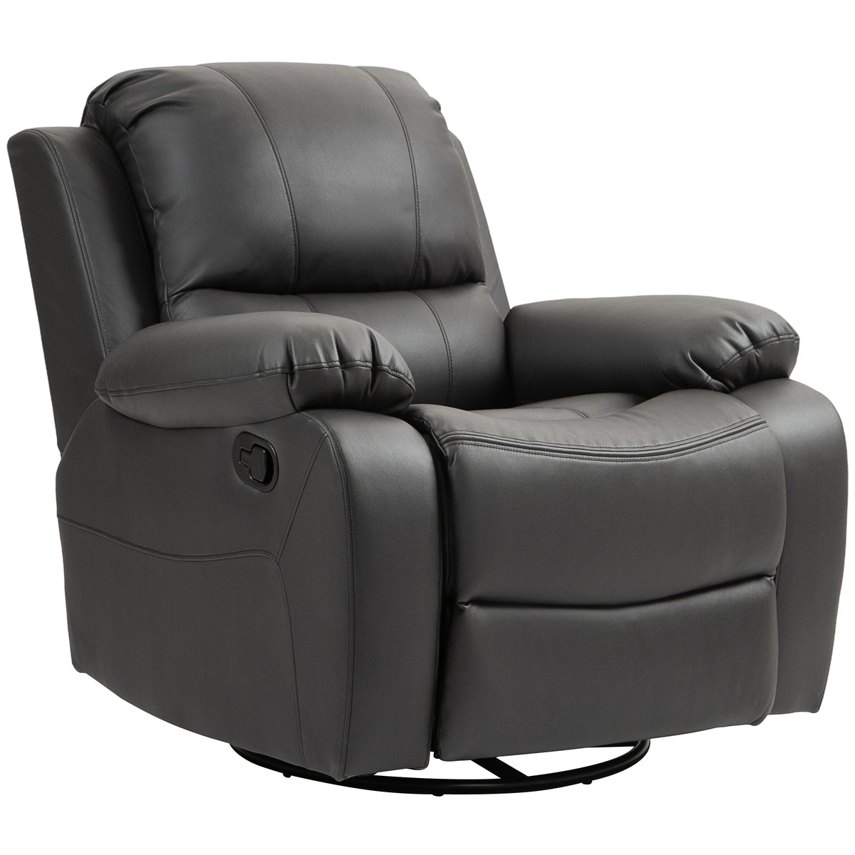 Recliner chair, adjustable backrest & footrest, swivel, up to 150 kg, steel frame, 93x100x98cm, black