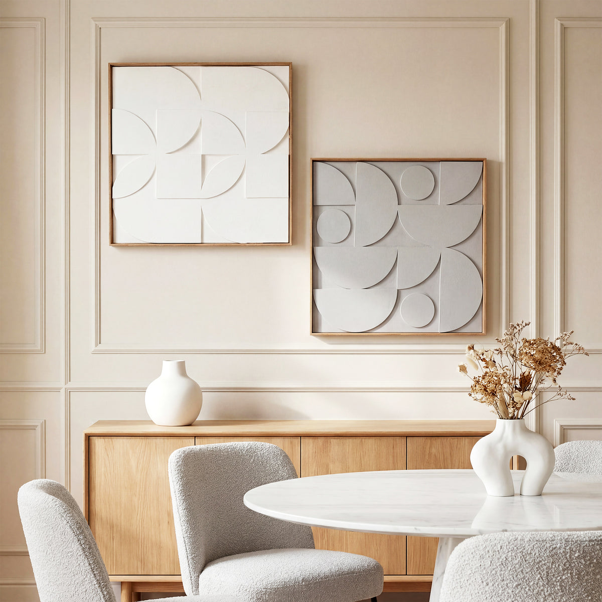 3D Wall Decor, Set of 2, Geometric Wall Decoration, Modern Wall Art for Living Room, Hallway, 80 x 3.5 x 80 cm (2)