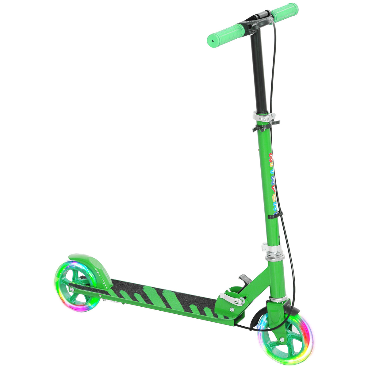Kinderroller, Doppelte Bremsen, Metallrahmen, Fußstütze, faltbar, 3-8 Jahre, Grün