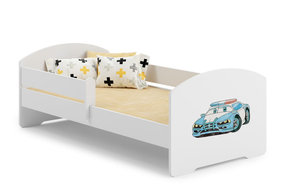 LUK 140x70 children's bed with railing - Police