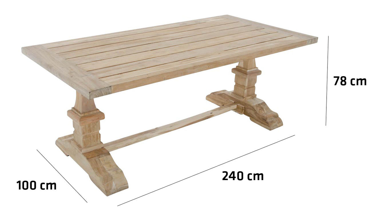 CLP Rustique TEAK Esstisch 240*100*78