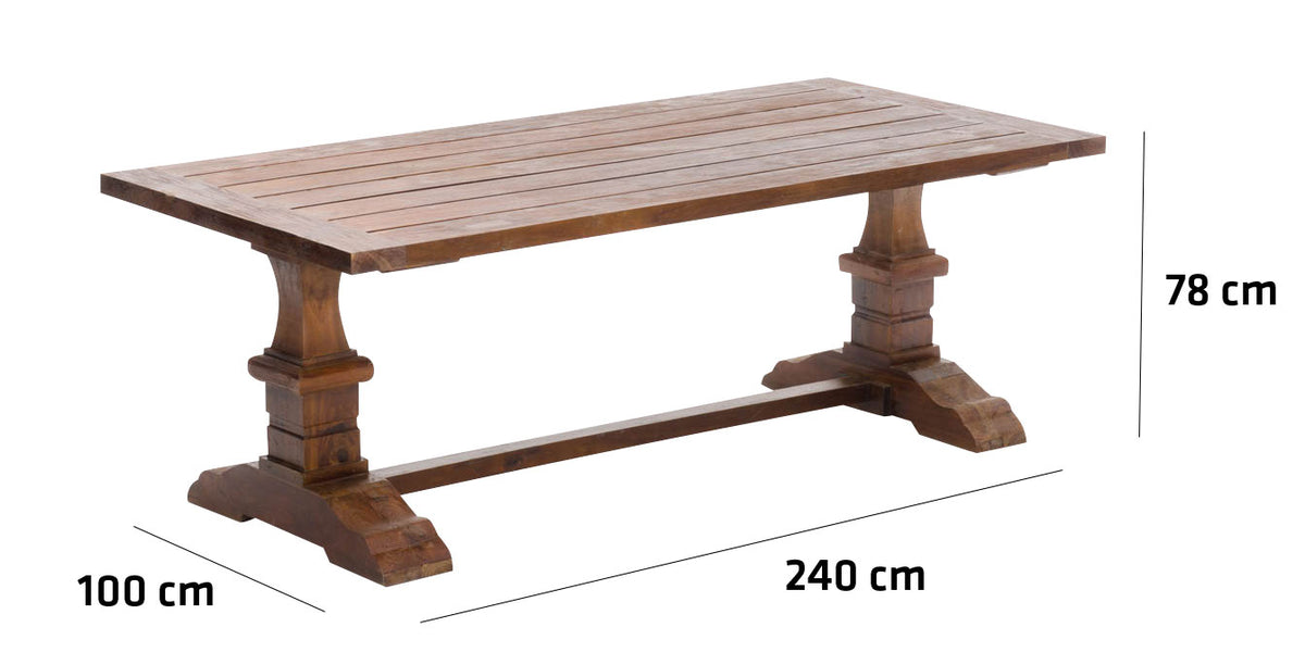 CLP Rustique TEAK Esstisch 240*100*78 – Produktabbildung 2