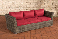 CLP 3er Sofa Mandal Rubinrot