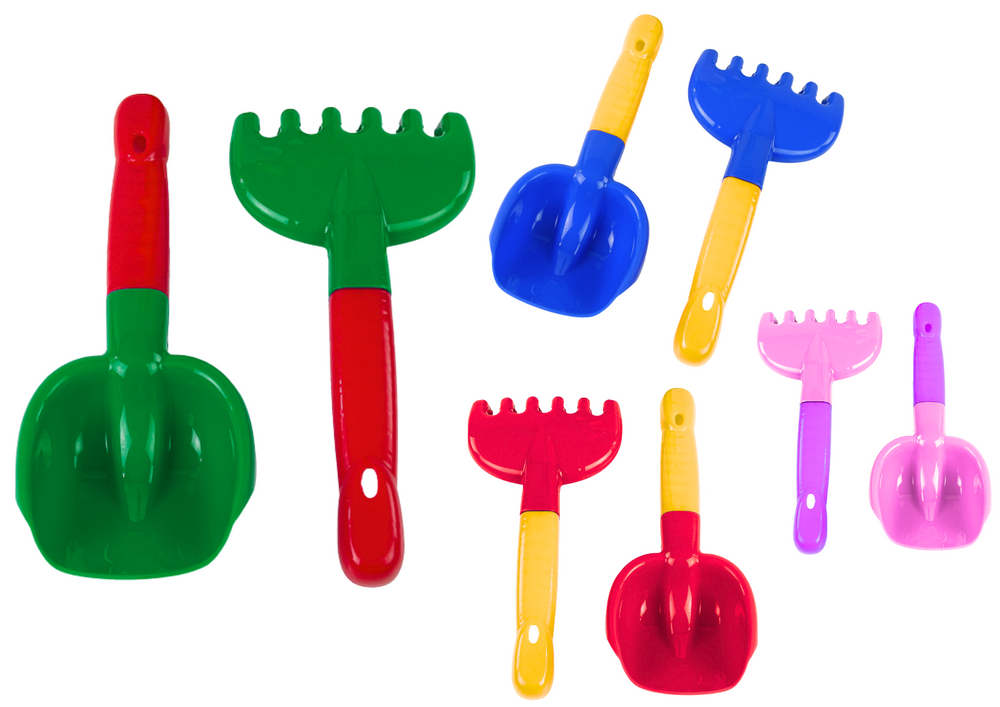 Sand rake set, spatula, two-tone, 2-piece assorted