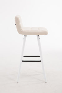 Barhocker Lincoln V2 Stoff Weiß