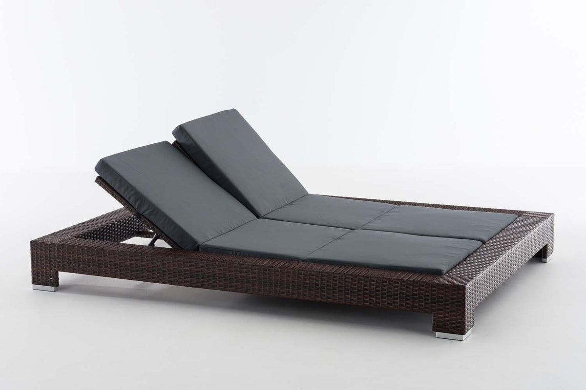CLP Sonnenliege Sunshine Flachrattan Eisengrau – Produktabbildung 2