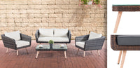 CLP Lounge-Set Trosa Flachrattan Eisengrau 45 cm (Hellbraun) – Produktabbildung 3