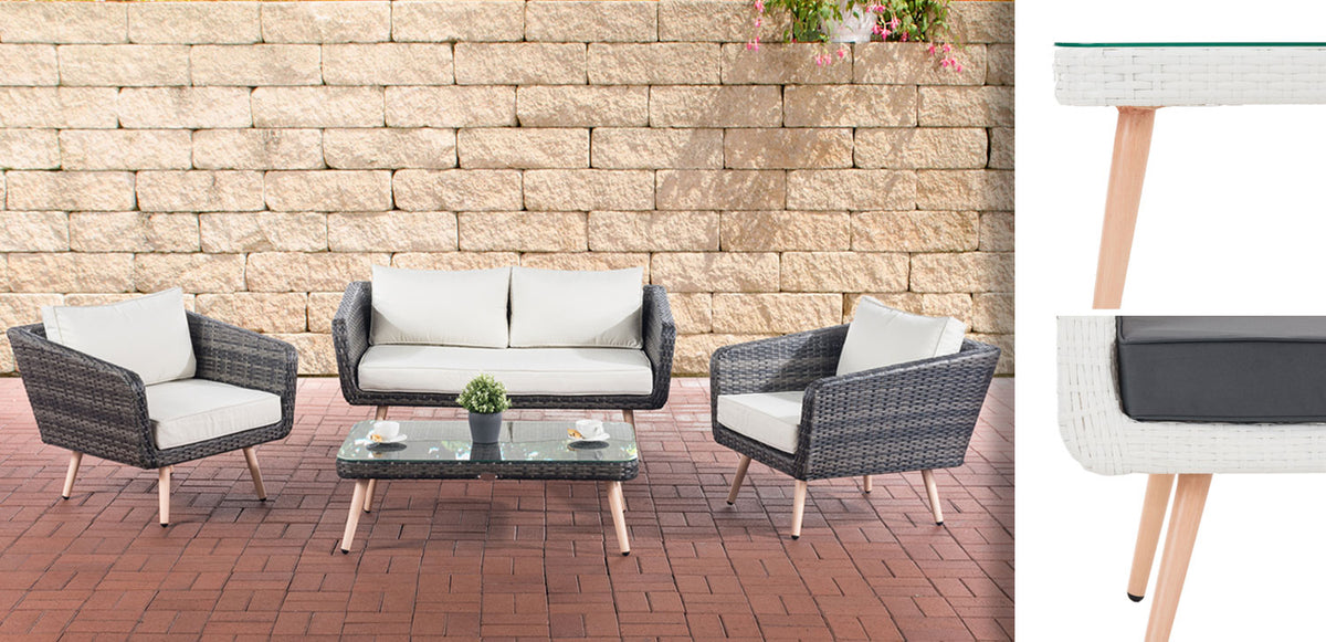 CLP Lounge-Set Trosa Flachrattan Eisengrau 45 cm (Hellbraun) – Produktabbildung 5