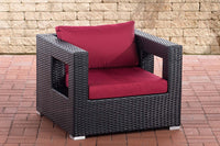 CLP Polyrattan Garten Sessel Honolulu rubinrot – Produktabbildung 6
