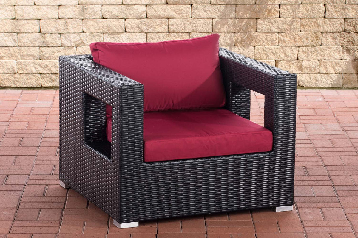CLP Polyrattan Garten Sessel Honolulu rubinrot – Produktabbildung 6