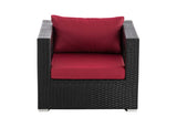 CLP Polyrattan Garten Sessel Honolulu rubinrot – Produktabbildung 7