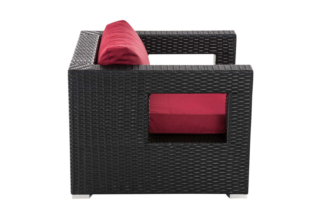 CLP Polyrattan Garten Sessel Honolulu rubinrot – Produktabbildung 8