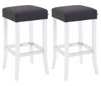 CLP 2er Set Barhocker Venta Stoff weiß – Produktabbildung 3