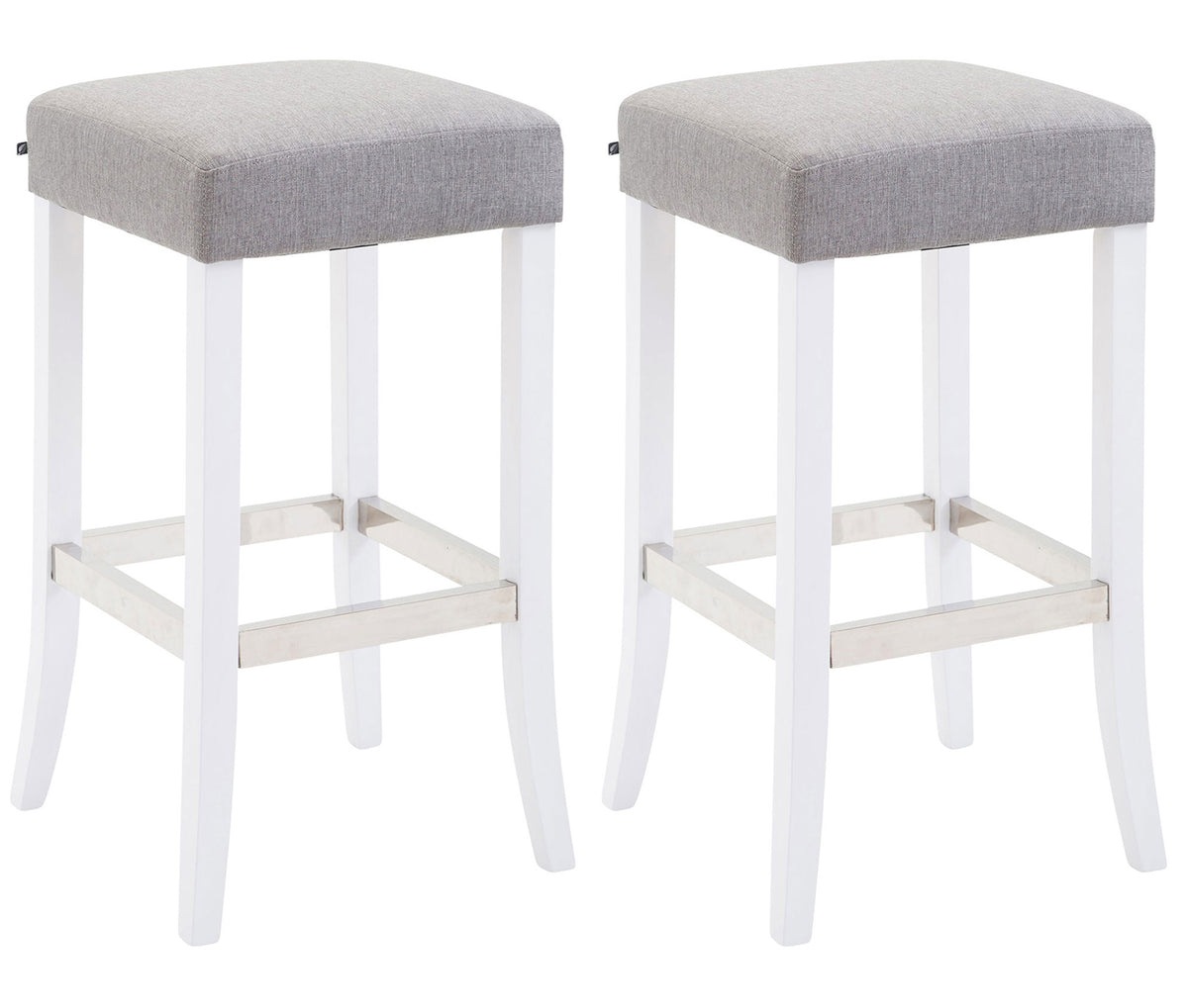 CLP 2er Set Barhocker Venta Stoff weiß – Produktabbildung 5