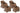 CLP 4er Set Sessel Stavanger / Farsund Terrabraun