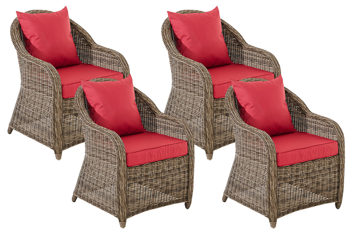 CLP 4er Set Sessel Stavanger / Farsund Rubinrot – Produktabbildung 9