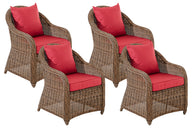 CLP 4er Set Sessel Stavanger / Farsund Rubinrot