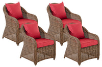 CLP 4er Set Sessel Stavanger / Farsund Rubinrot