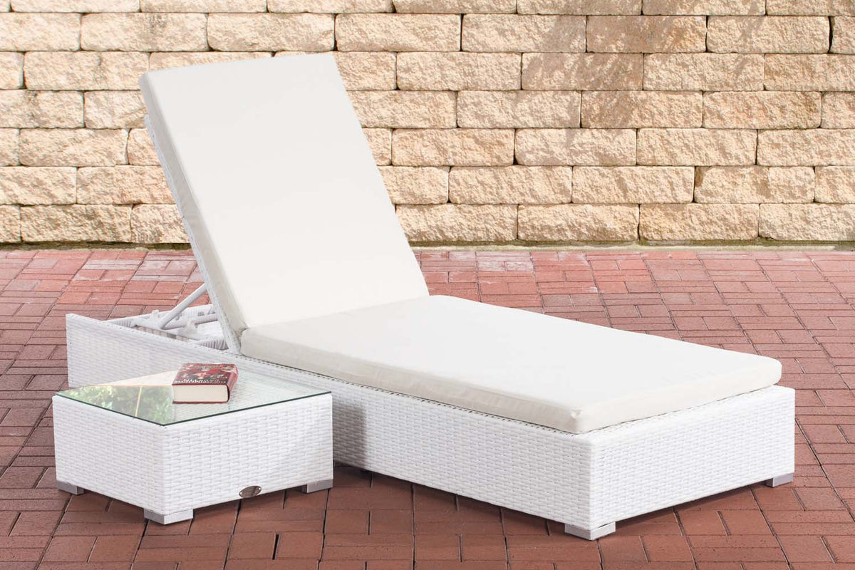 CLP Sonnenliege Nadi mit Tisch cremeweiß – Produktabbildung 6