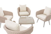 CLP Lounge-Set Ameland Rundrattan cremeweiß 40 cm (Hellgrau) – Produktabbildung 4