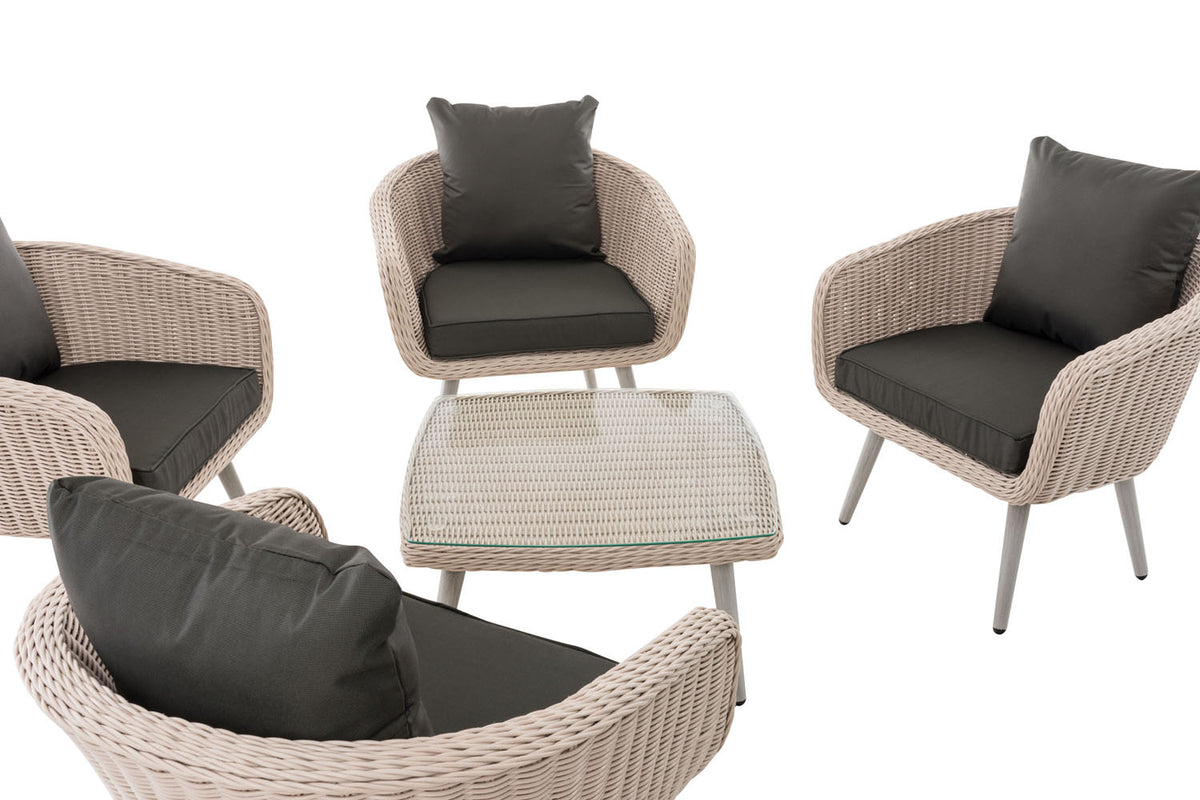 CLP Lounge-Set Ameland Rundrattan anthrazit 45 cm (Hellgrau) – Produktabbildung 4