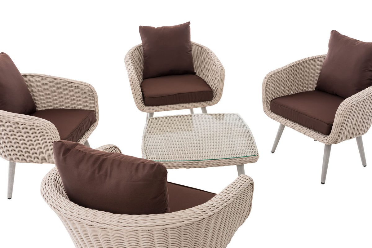 CLP Lounge-Set Ameland Rundrattan terrabraun 40 cm (Hellgrau) – Produktabbildung 4