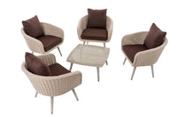 CLP Lounge-Set Ameland Rundrattan terrabraun 45 cm (Hellgrau) – Produktabbildung 2