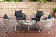 CLP Lounge-Set Ameland Rundrattan eisengrau 45 cm (Hellgrau)