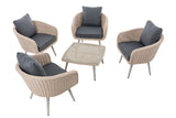 CLP Lounge-Set Ameland Rundrattan eisengrau 45 cm (Hellgrau) – Produktabbildung 2