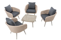 CLP Lounge-Set Ameland Rundrattan eisengrau 45 cm (Hellgrau) – Produktabbildung 2