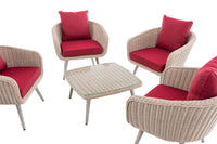 CLP Lounge-Set Ameland Rundrattan rubinrot 45 cm (Hellgrau) – Produktabbildung 3