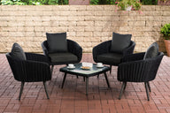 CLP Lounge-Set Ameland Rundrattan anthrazit 45 cm (Dunkelgrau)