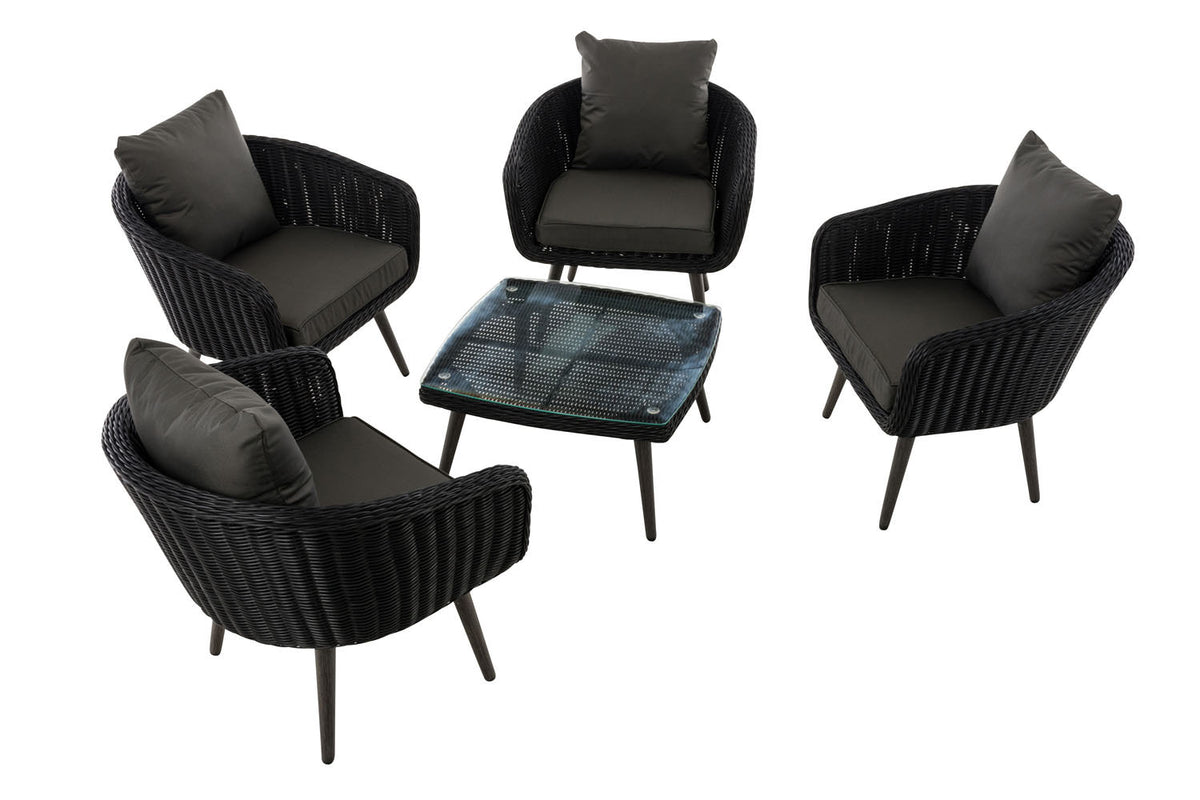 CLP Lounge-Set Ameland Rundrattan anthrazit 45 cm (Dunkelgrau) – Produktabbildung 2
