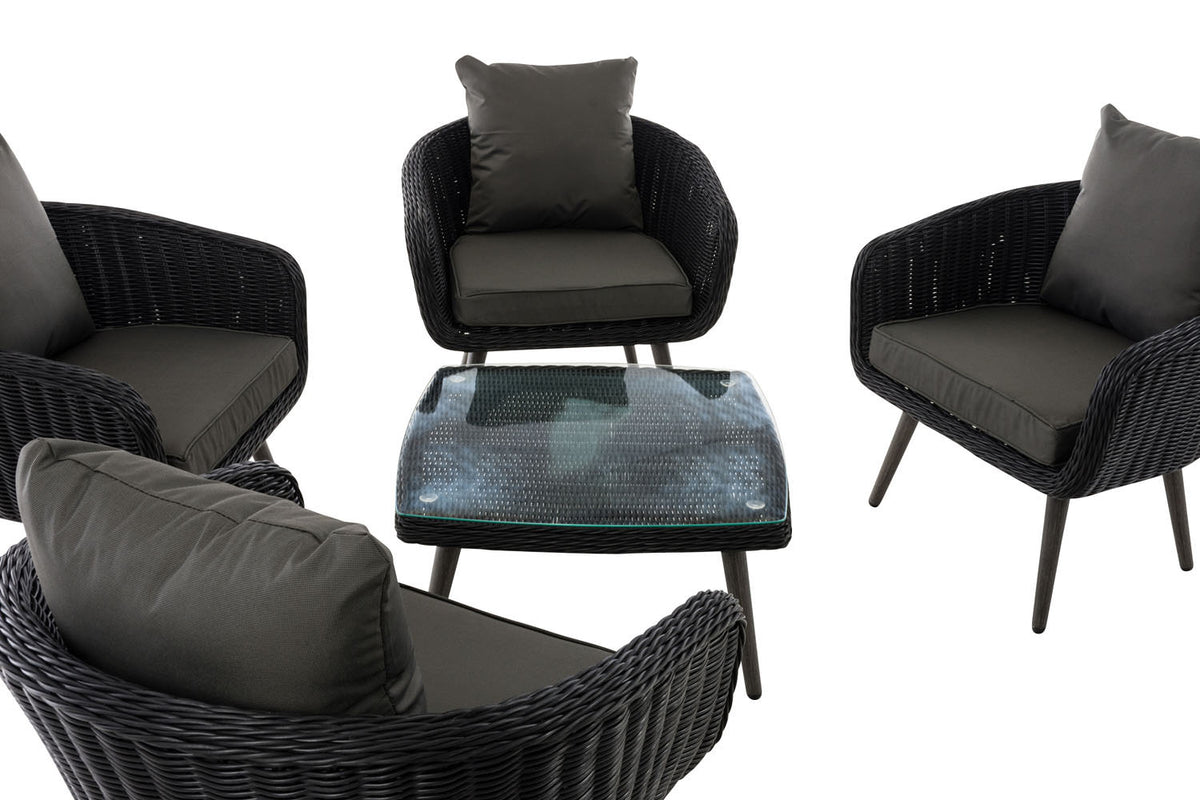 CLP Lounge-Set Ameland Rundrattan anthrazit 45 cm (Dunkelgrau) – Produktabbildung 4