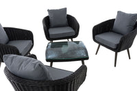 CLP Lounge-Set Ameland Rundrattan eisengrau 40 cm (Dunkelgrau) – Produktabbildung 4