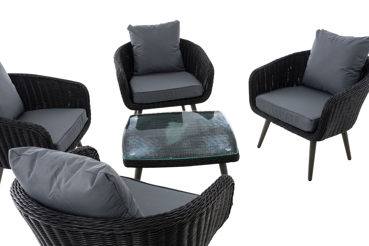 CLP Lounge-Set Ameland Rundrattan eisengrau 40 cm (Dunkelgrau) – Produktabbildung 4