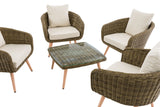 CLP Lounge-Set Ameland Rundrattan cremeweiß 45 cm (Hellbraun) – Produktabbildung 3
