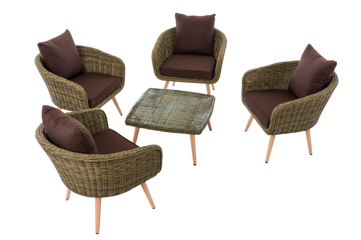 CLP Lounge-Set Ameland Rundrattan terrabraun 45 cm (Hellbraun) – Produktabbildung 2