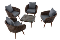 CLP Lounge-Set Ameland Rundrattan eisengrau 45 cm (Dunkelbraun) – Produktabbildung 2