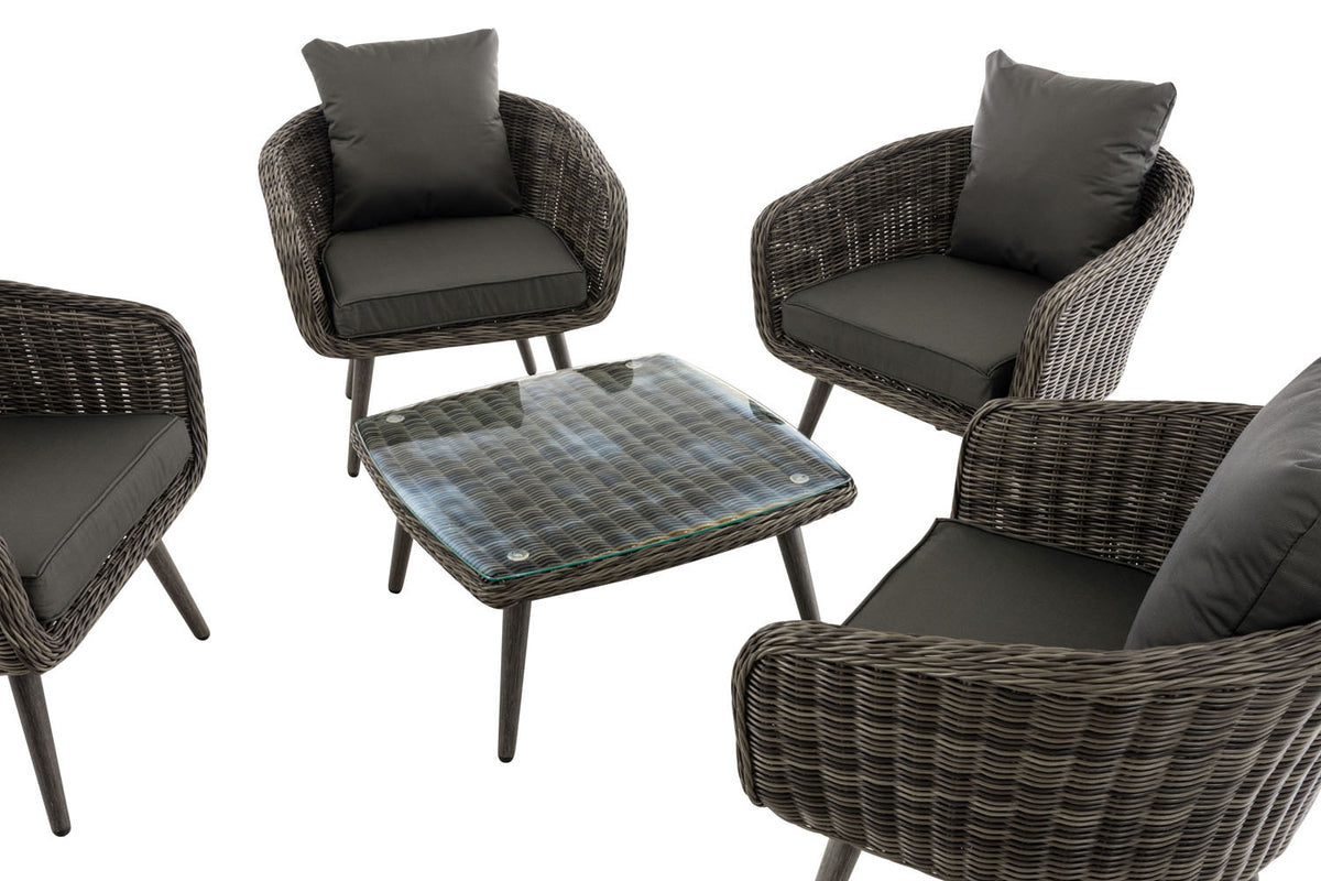 CLP Lounge-Set Ameland Rundrattan anthrazit 45 cm (Dunkelgrau) – Produktabbildung 7