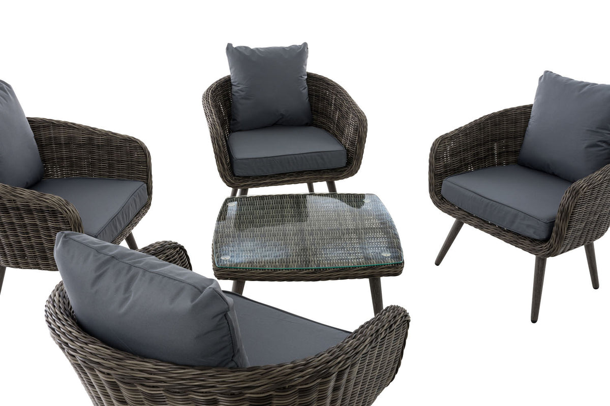 CLP Lounge-Set Ameland Rundrattan eisengrau 40 cm (Dunkelgrau) – Produktabbildung 8