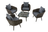 CLP Lounge-Set Ameland Rundrattan eisengrau 45 cm (Dunkelgrau) – Produktabbildung 6