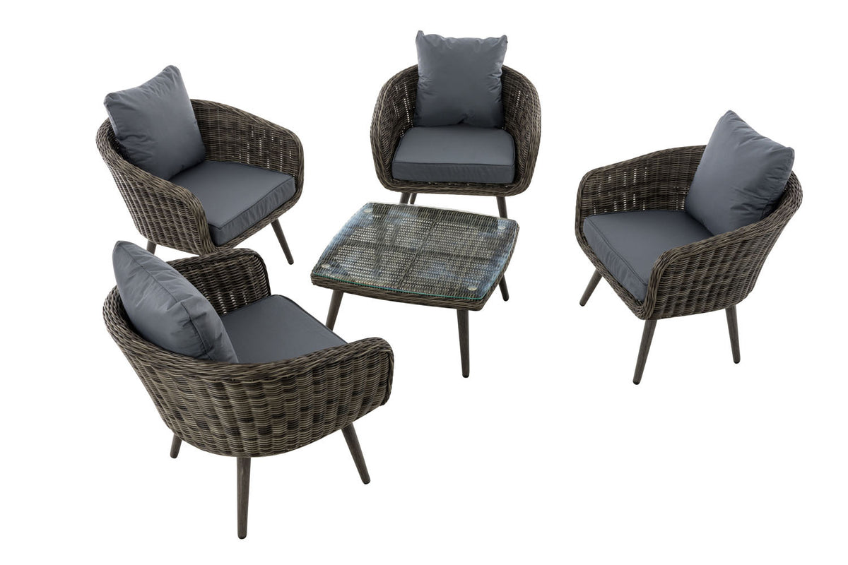 CLP Lounge-Set Ameland Rundrattan eisengrau 45 cm (Dunkelgrau) – Produktabbildung 6