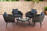 CLP Lounge-Set Ameland Rundrattan eisengrau 40 cm (Dunkelgrau) – Produktabbildung 5